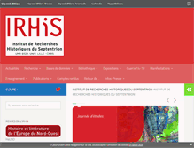 Tablet Screenshot of irhis.hypotheses.org